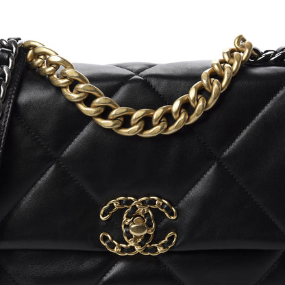 Chanel Lambskin Quilted Medium 19 Flap Black 10 of 10