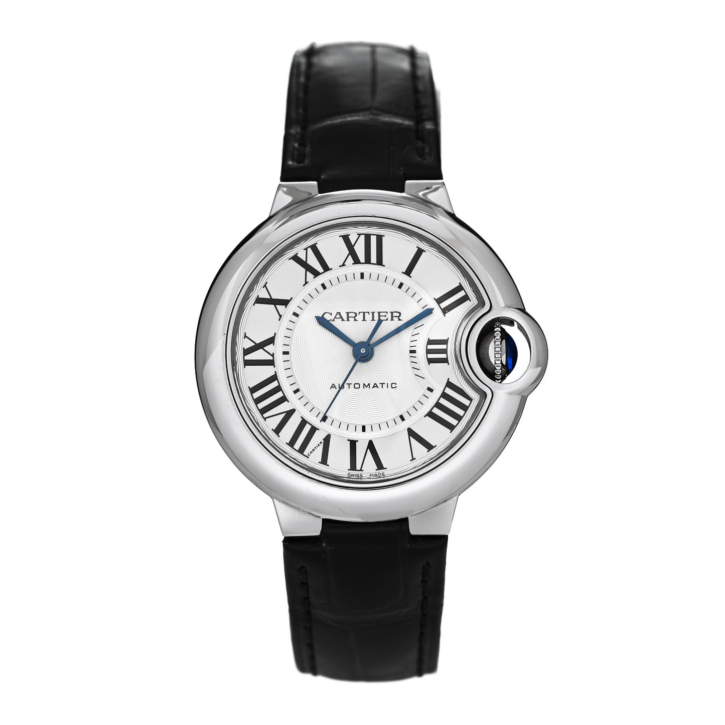 Stainless Steel Alligator 33mm Ballon Bleu De Cartier Automatic Watch