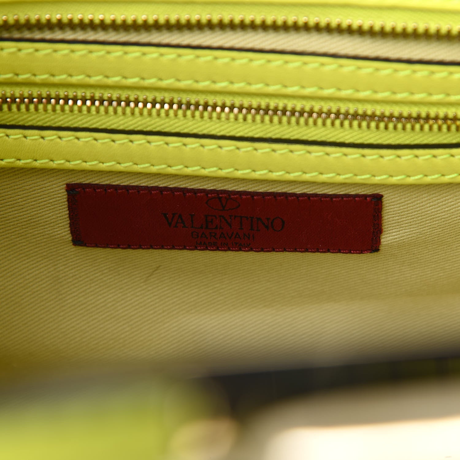 Valentino Garavani Vitello Small Rockstud Double Handle Tote Yellow Fluo 5 of 9