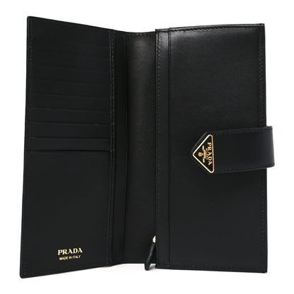 Prada Saffiano Calfskin Large Triangle Continental Wallet Black 5 of 7