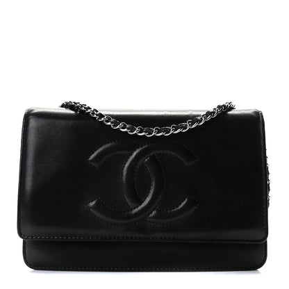 Chanel Lambskin Timeless CC Wallet On Chain WOC Black 1 of 11