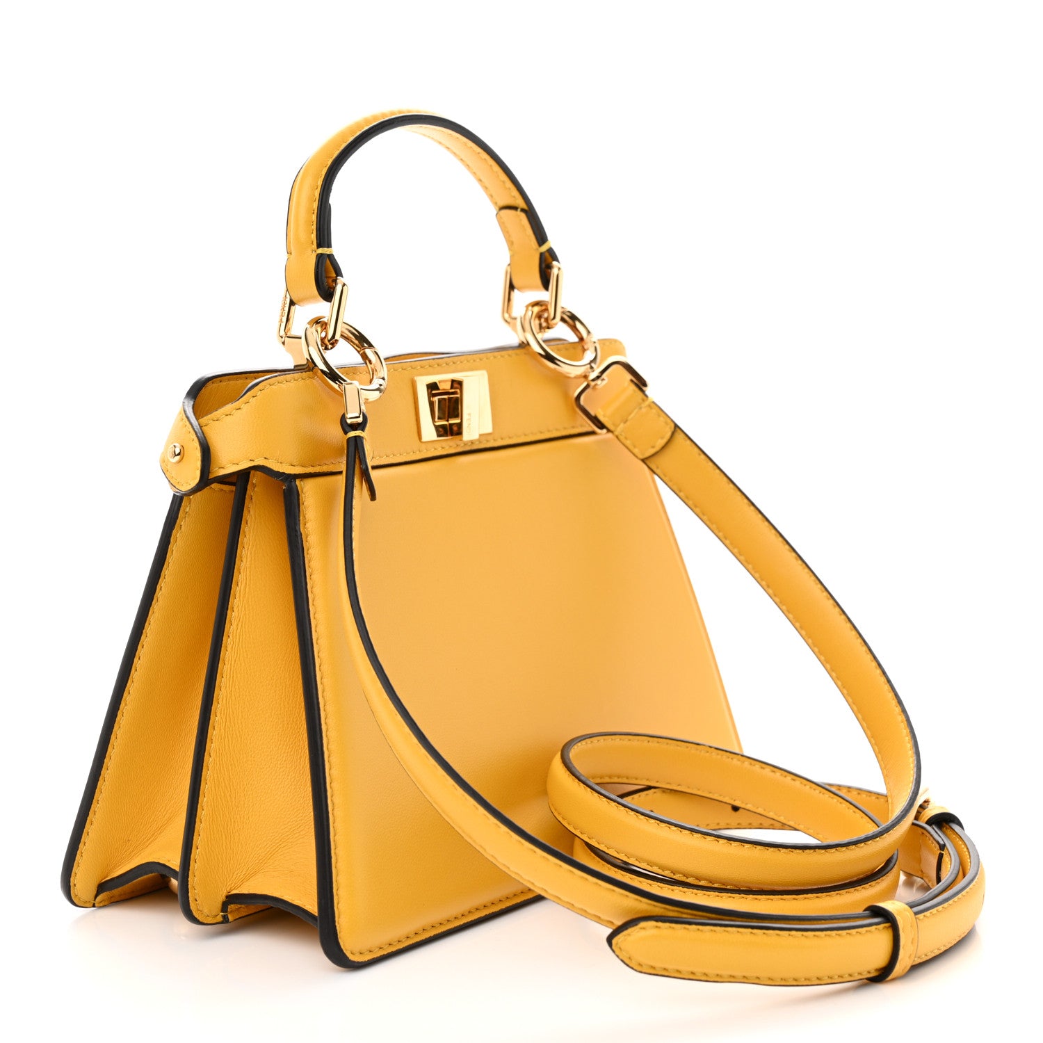 Fendi Shiny Nappa Petite Peekaboo I SEE U Satchel Mimosa 2 of 10