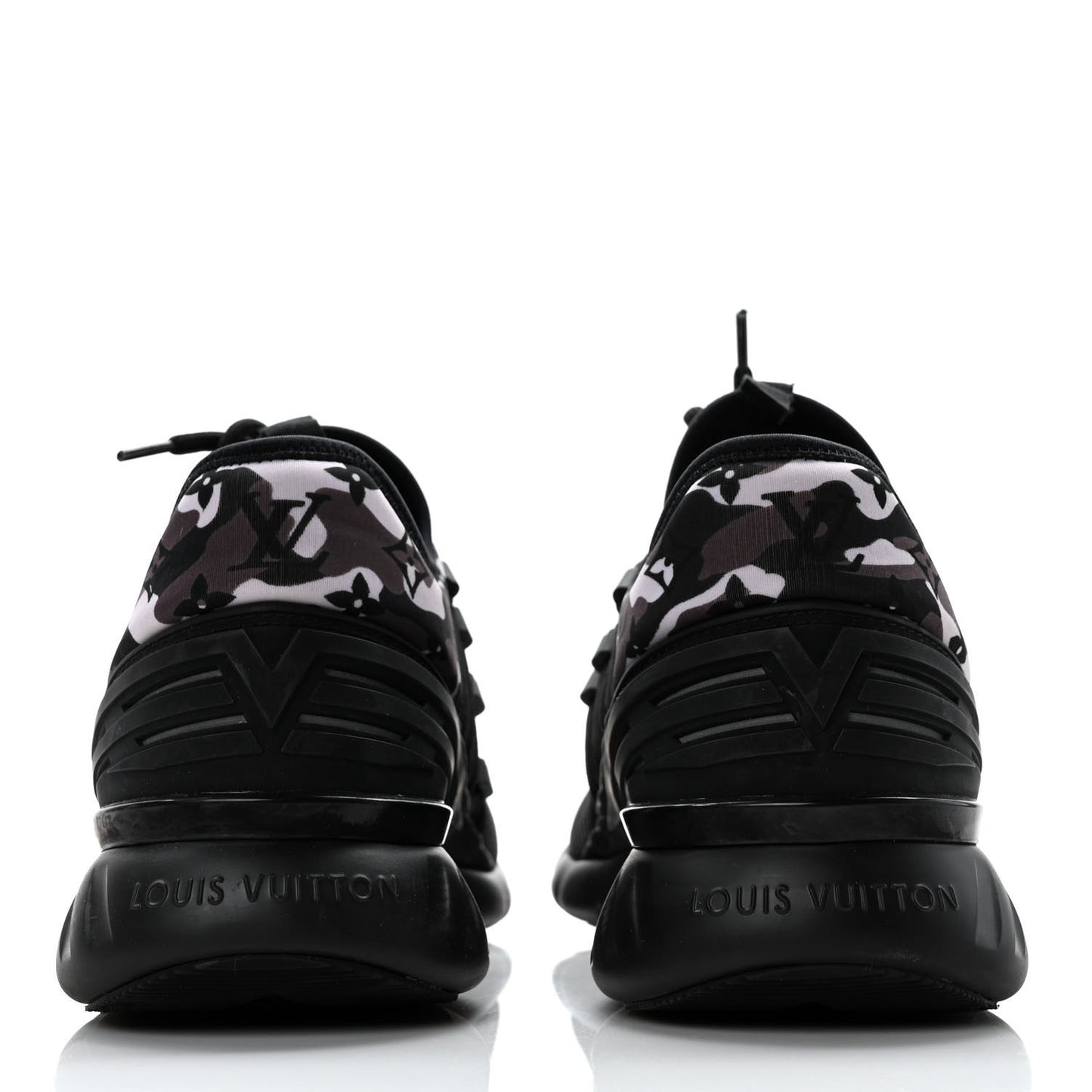 Neoprene Mesh Rubber Monogram Camo Fastlane Low Sneakers 5 Black