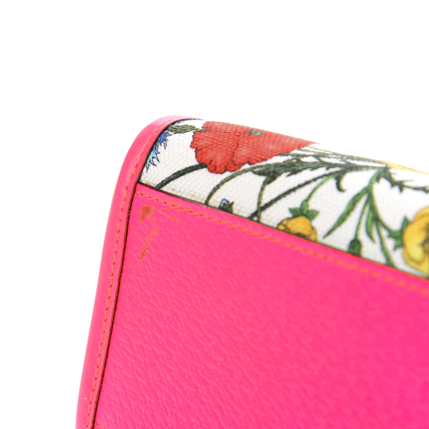 Gucci Canvas Medium Flora Tote Fuchsia 8 of 11