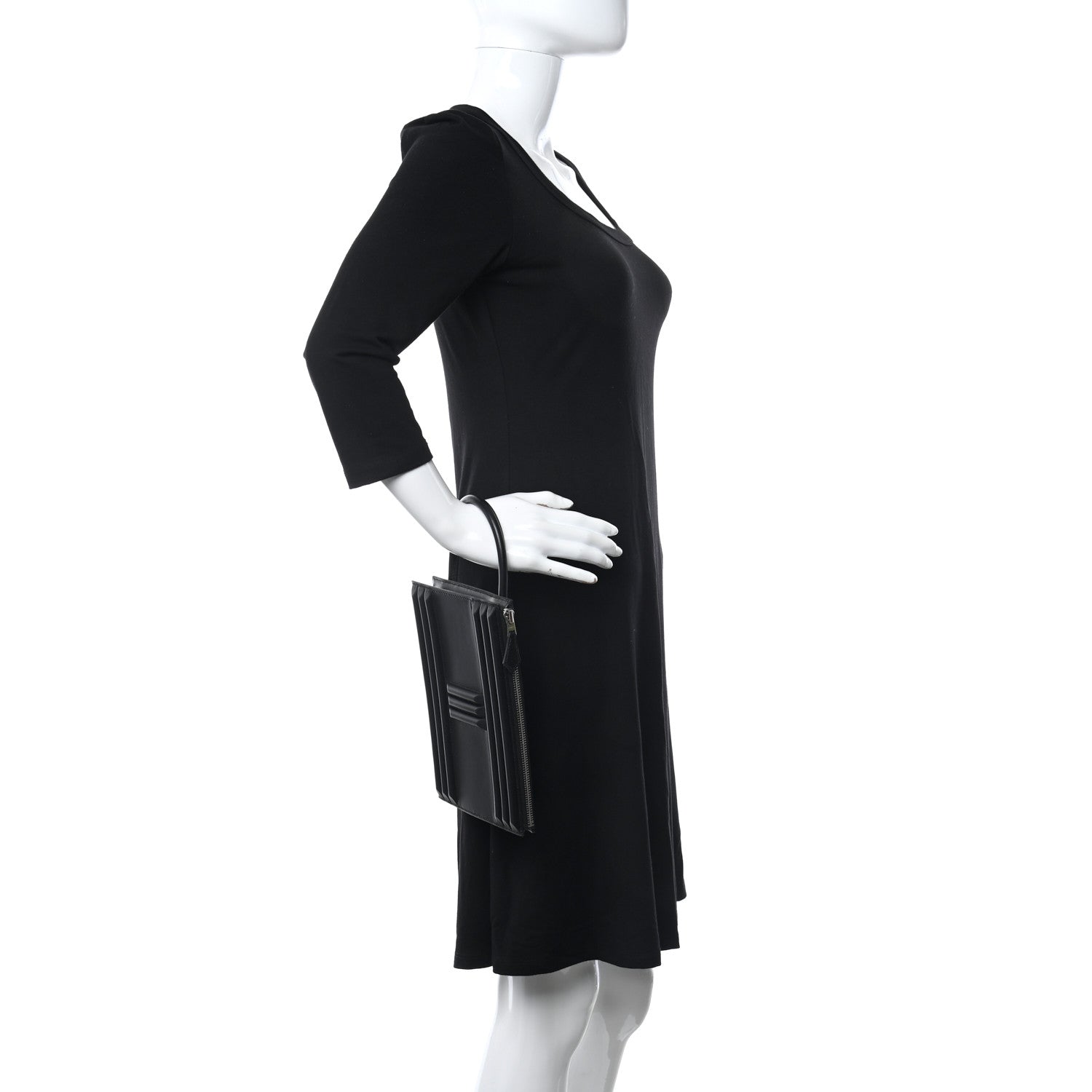 Hermes Tadelakt Kelly Cadena Clutch Black 2 of 11
