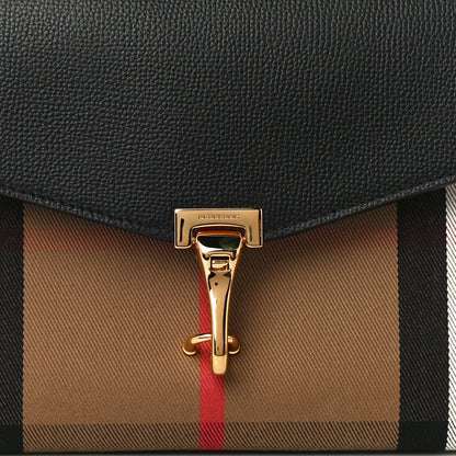 Burberry Derby Calfskin House Check Small Macken Crossbody Bag Black 9 of 13