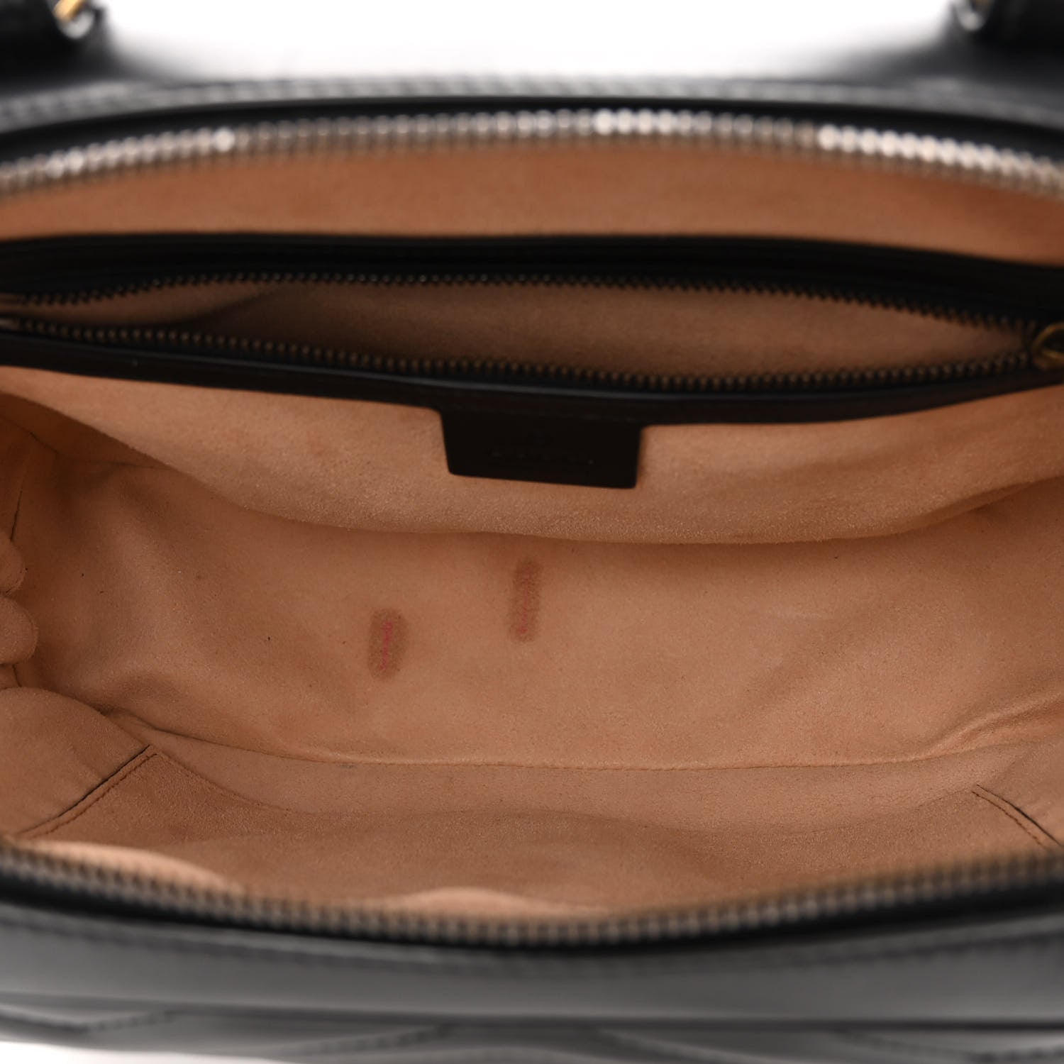 Gucci Calfskin Matelasse Sylvie Web Small GG Marmont Top Handle Shoulder Bag Black 5 of 12