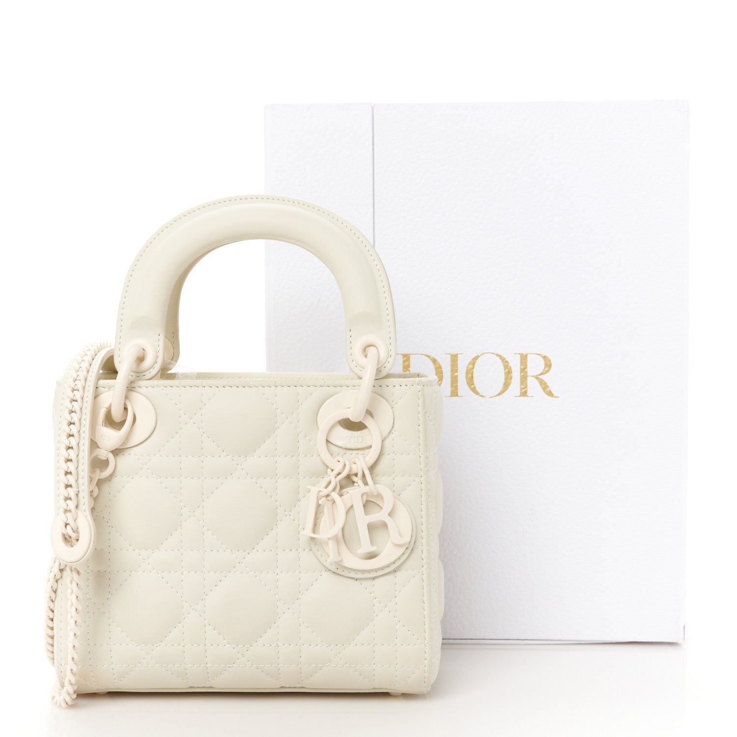 Christian Dior Ultra Matte Calfskin Cannage Mini Lady Dior Latte 12 of 12