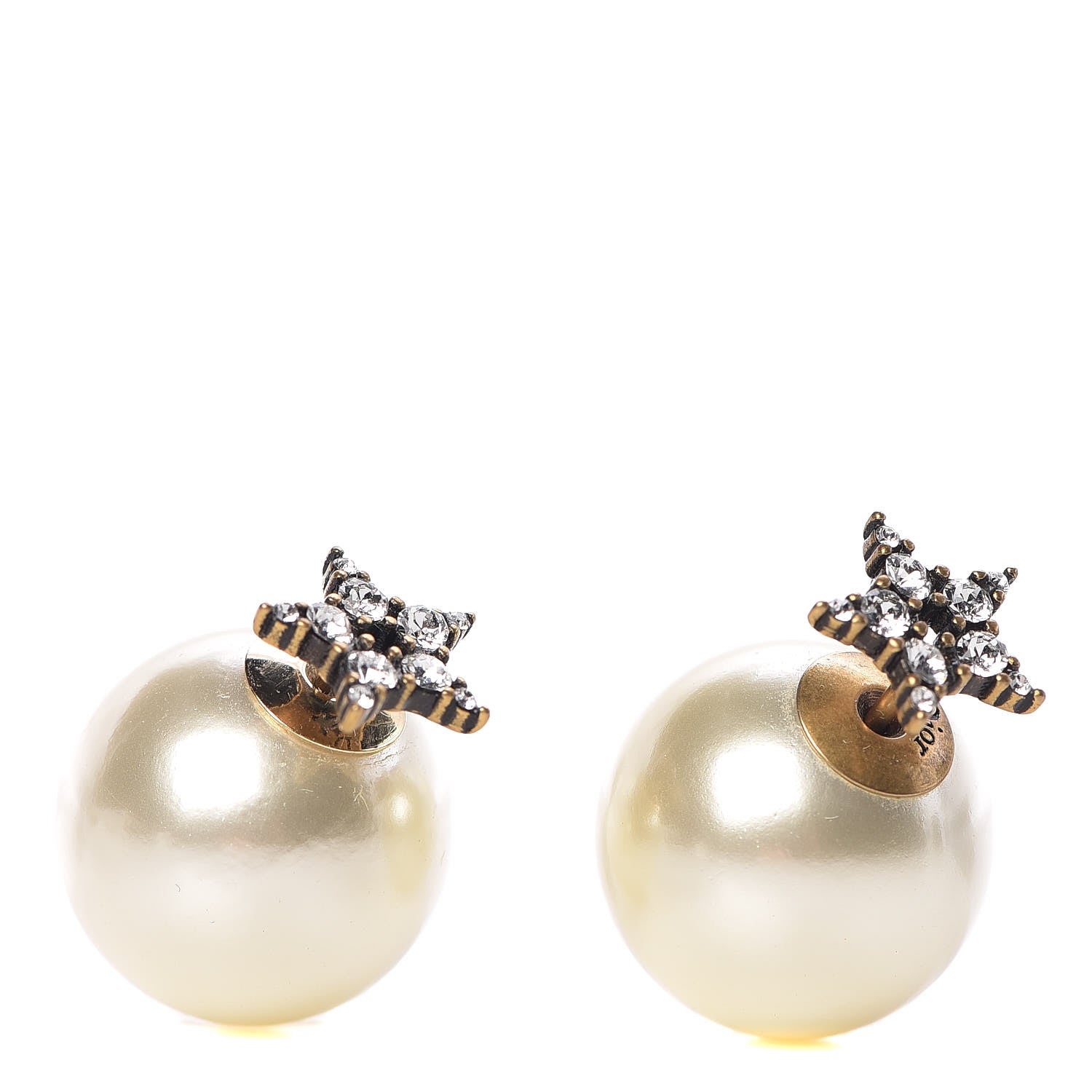 Christian Dior Pearl Crystal Star Mise En Dior Tribal Earrings 1 of 4