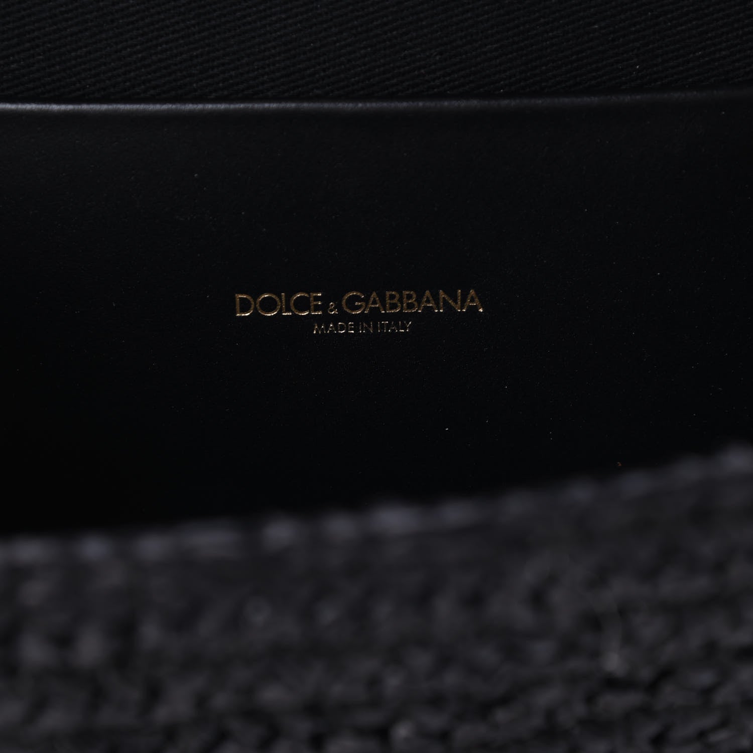 Dolce & Gabbana Raffia Woven Devotion Envelope Shoulder Bag Black 6 of 9