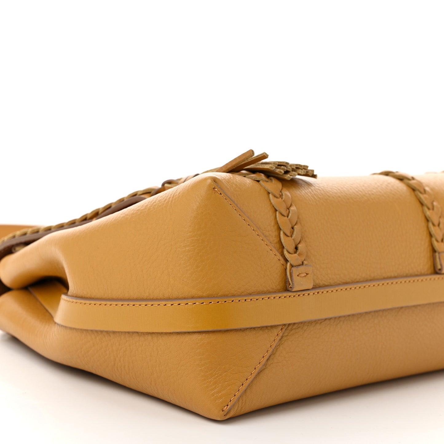 Grained Calfskin Medium Penelope Shoulder Bag Dusty Gold