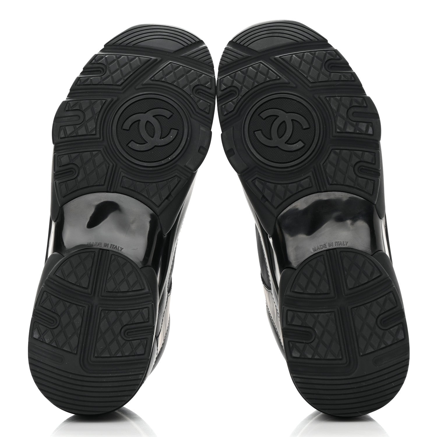 Chanel Fabric Calfskin Suede Mens CC Uniform Sneakers 41 Black 5 of 10