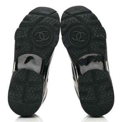 Chanel Fabric Calfskin Suede Mens CC Uniform Sneakers 41 Black 5 of 10