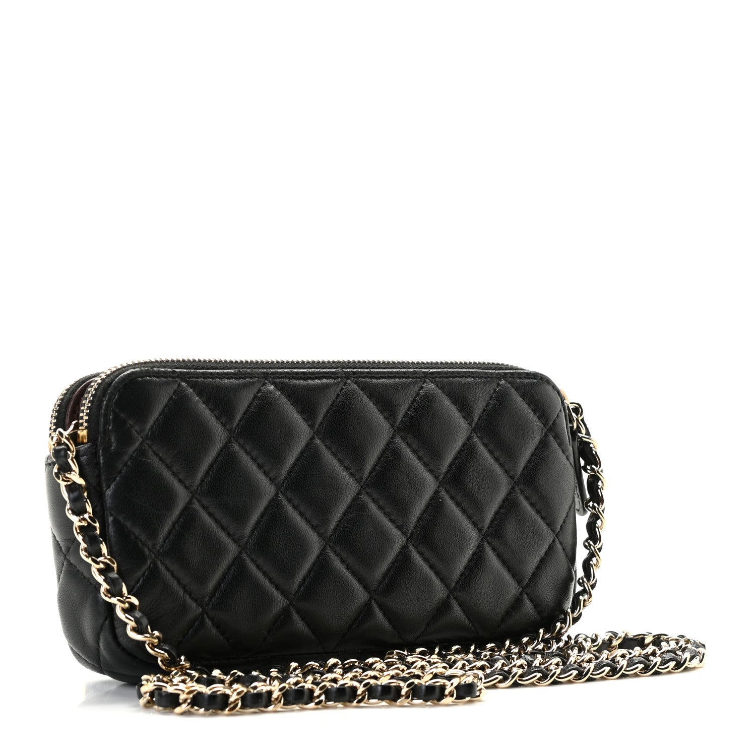 Chanel Lambskin Quilted Small Clutch With Chain Black 3 of 7