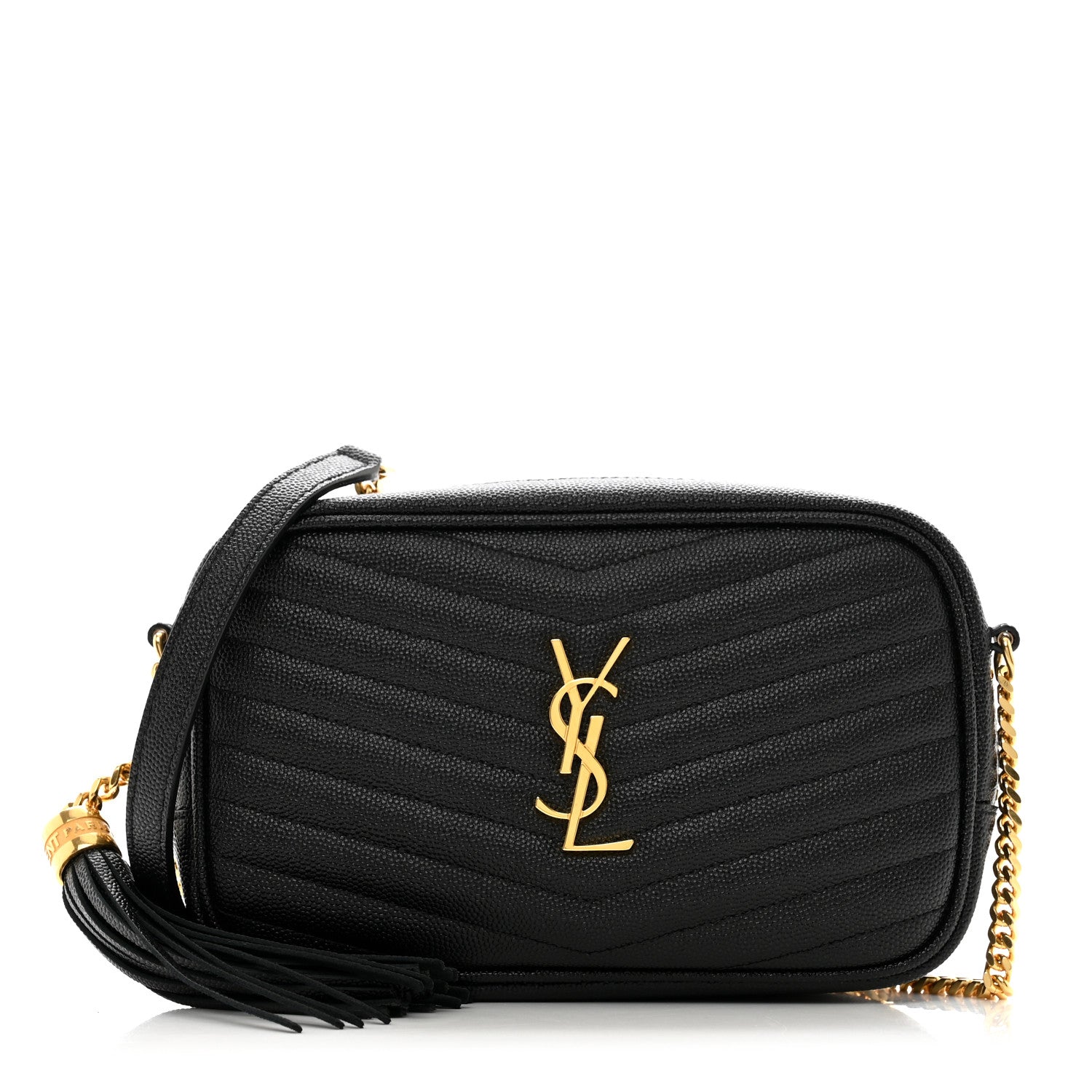 Saint Laurent Grain De Poudre Matelasse Monogram Mini Lou Camera Bag Black 1 of 10