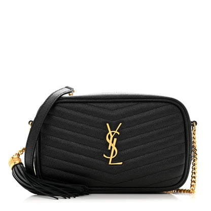 Saint Laurent Grain De Poudre Matelasse Monogram Mini Lou Camera Bag Black 1 of 10