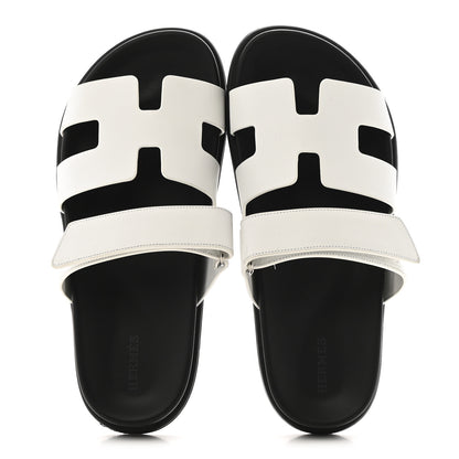 Hermes Calfskin Womens Chypre Sandals 39 White 2 of 12