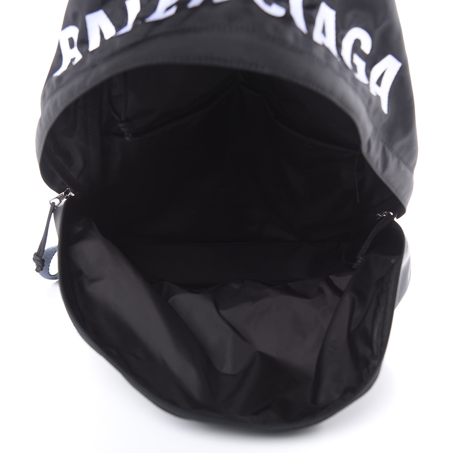 Balenciaga Sport Nylon Logo Embroidered Large Wheel Backpack Black White 5 of 10