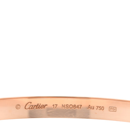 Cartier 18K Pink Gold LOVE Bracelet 17 3 of 7