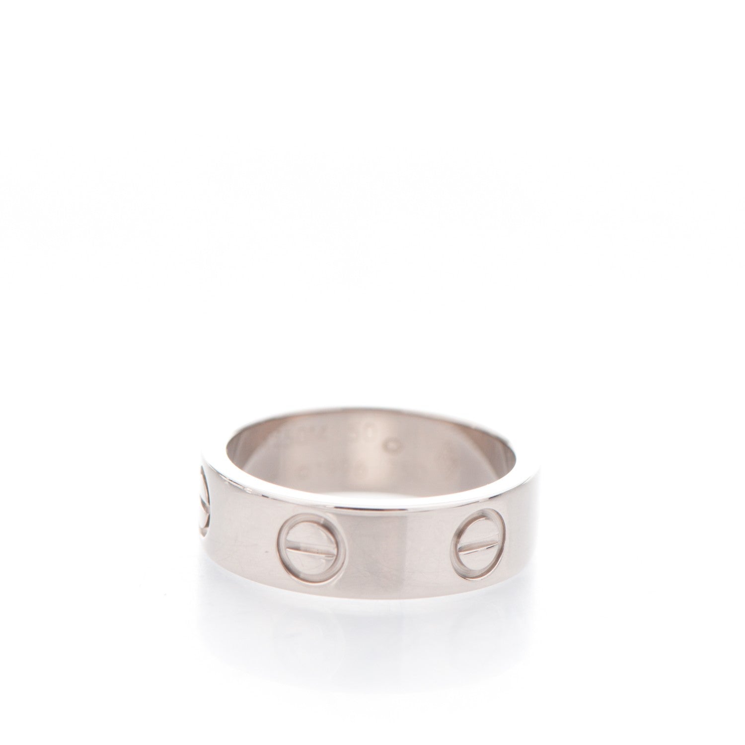 Cartier 18K White Gold 5.5mm LOVE Ring 50 5.25 3 of 4