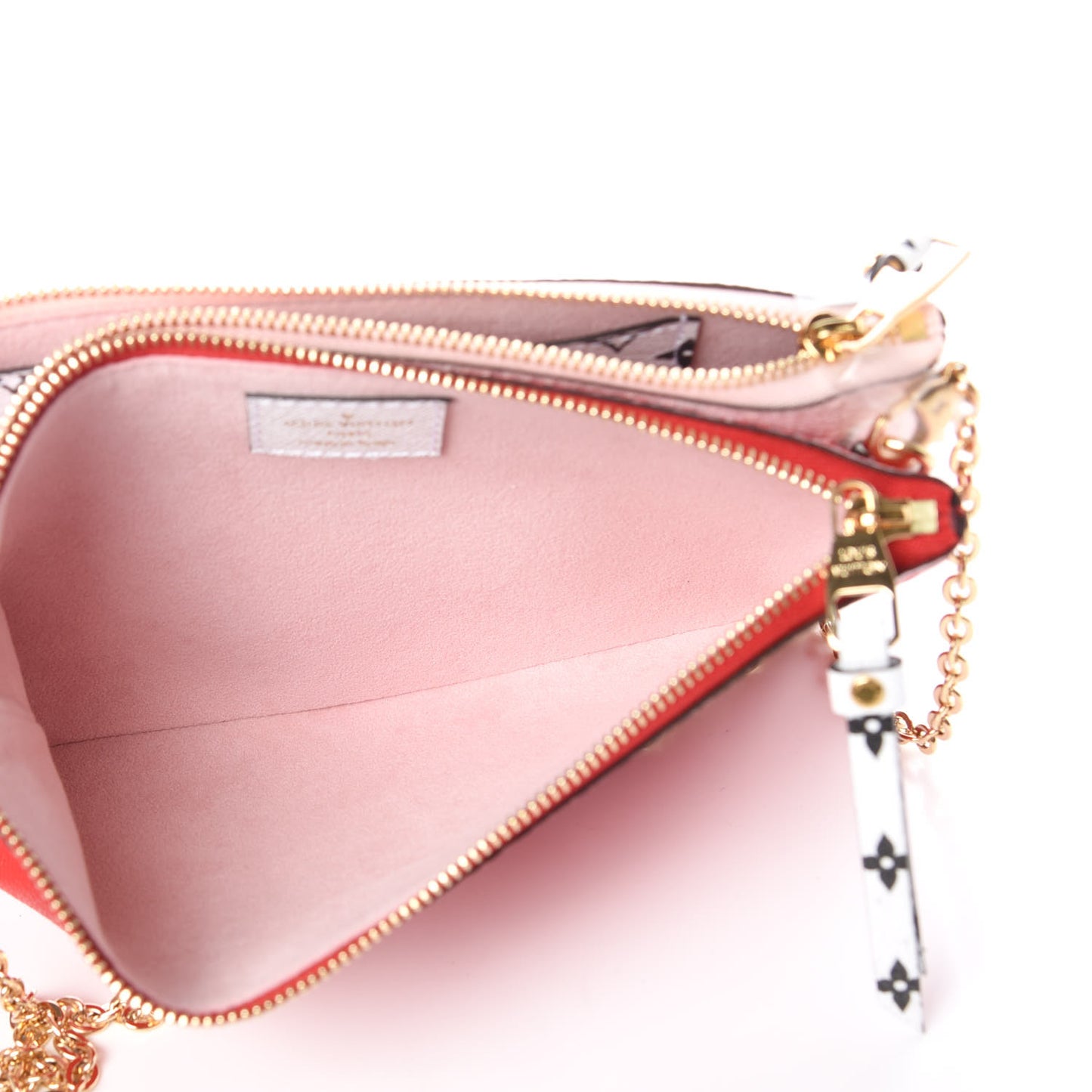 Monogram Giant Double Zip Pochette Rouge