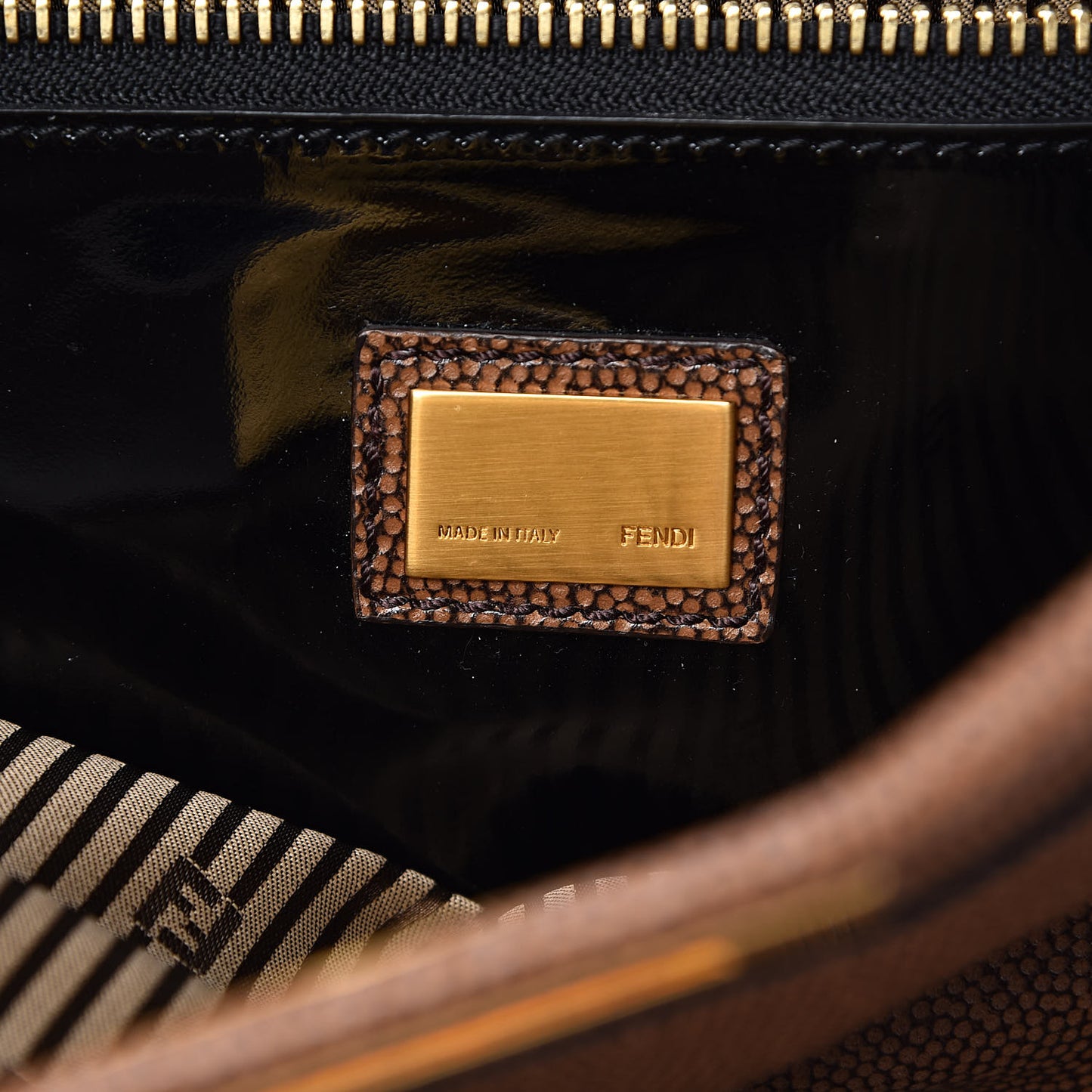 Patent Large Peekaboo Iconic Satchel Brown