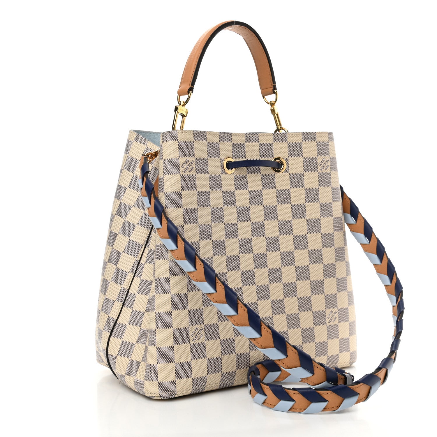 Louis Vuitton Damier Azur Braided Neonoe MM Blue 3 of 12