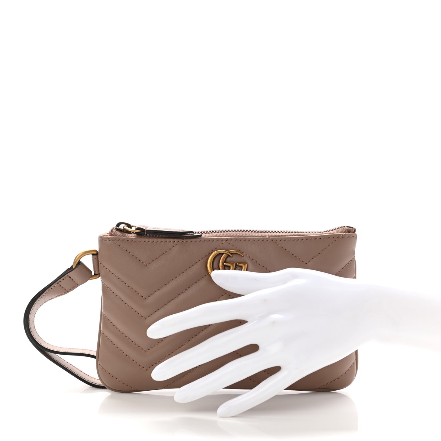 Calfskin Matelasse GG Marmont Wrist Wallet Porcelain Rose