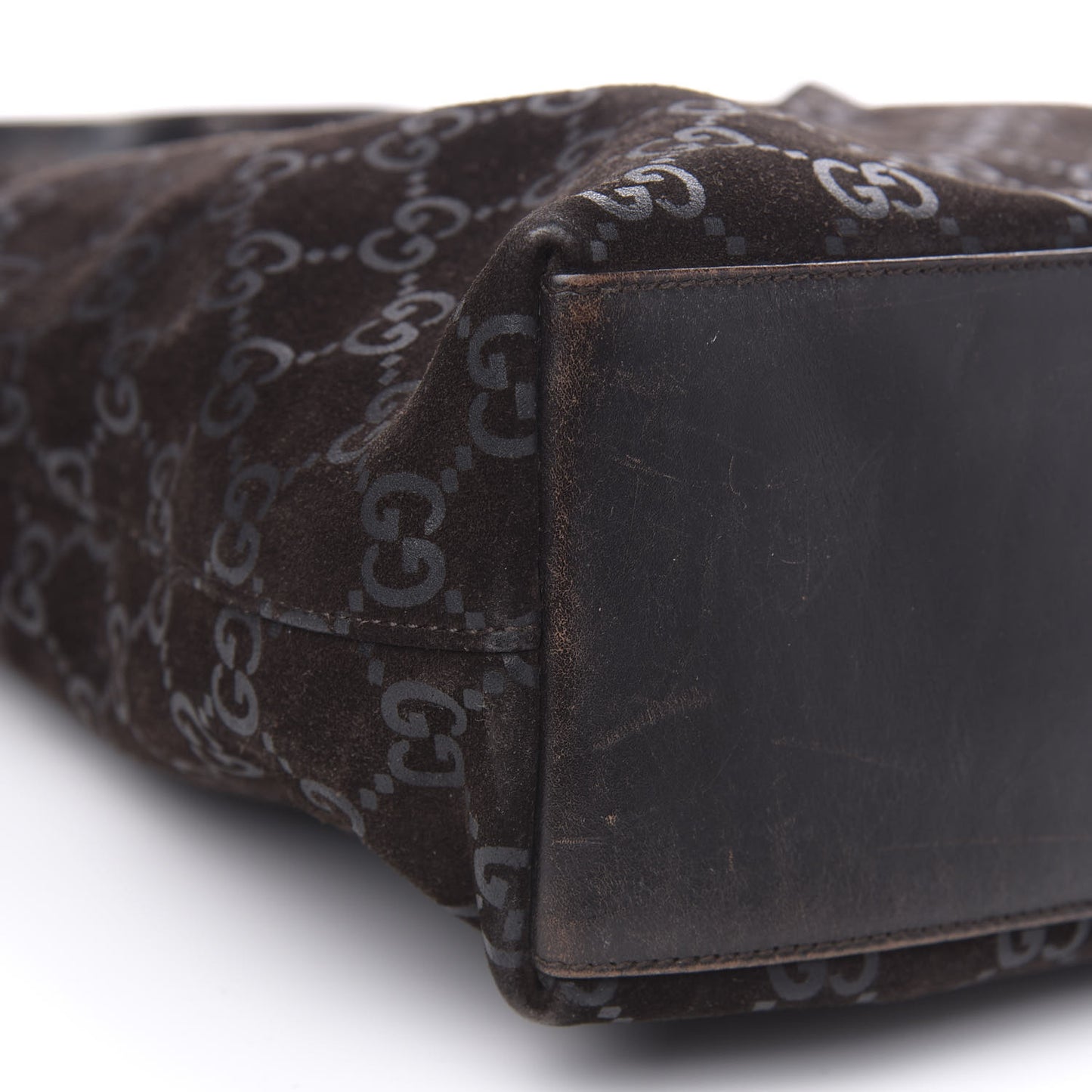 Suede Monogram Hobo Dark Brown