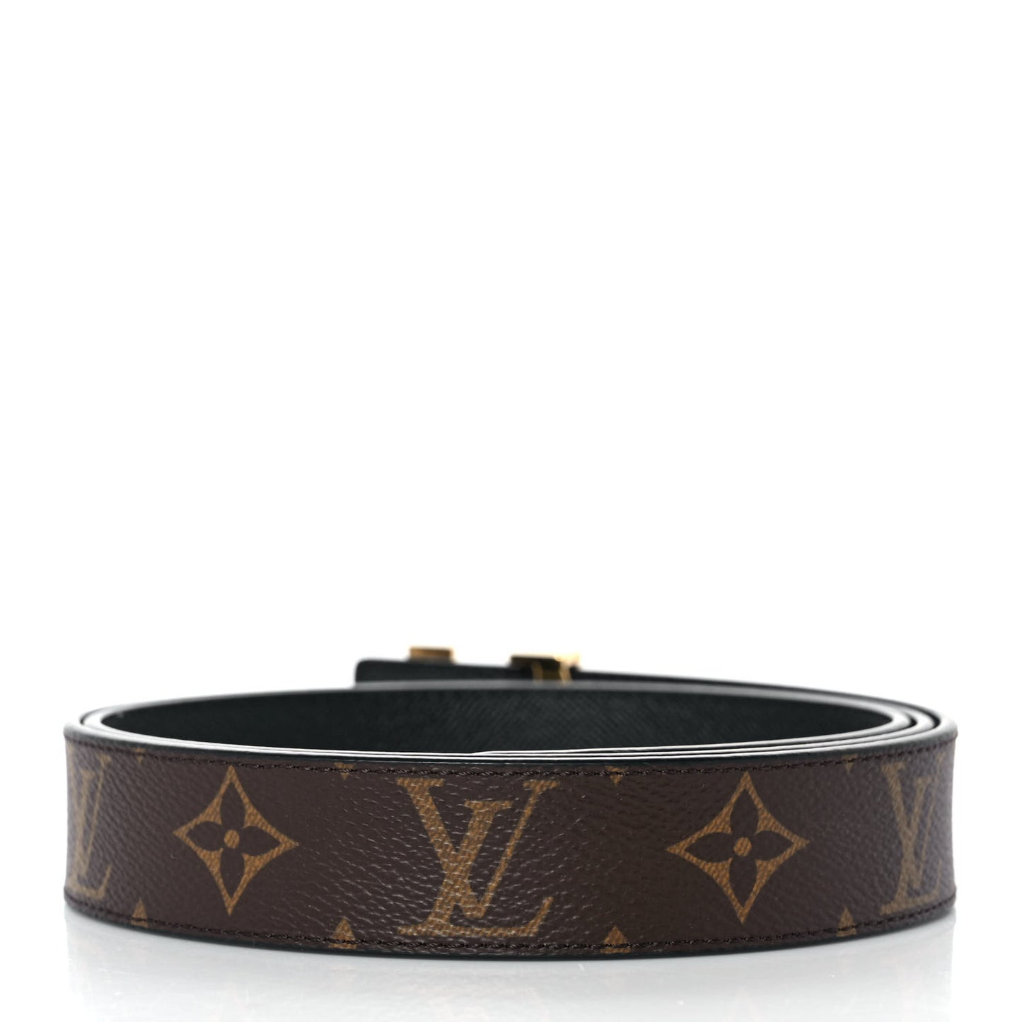 Calfskin Monogram 30mm LV Initiales Reversible Belt 95 38 Black