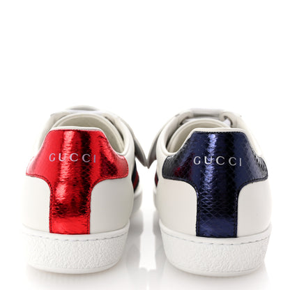 Gucci Calfskin Ayers Web Blind For Love Embroidered Womens Ace Sneakers 37.5 White 5 of 11