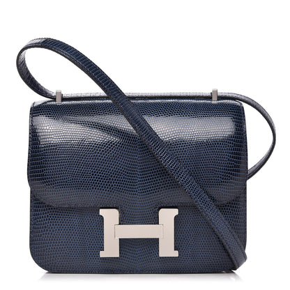 Hermes Lizard Constance 18 Bleu de Malte 1 of 12