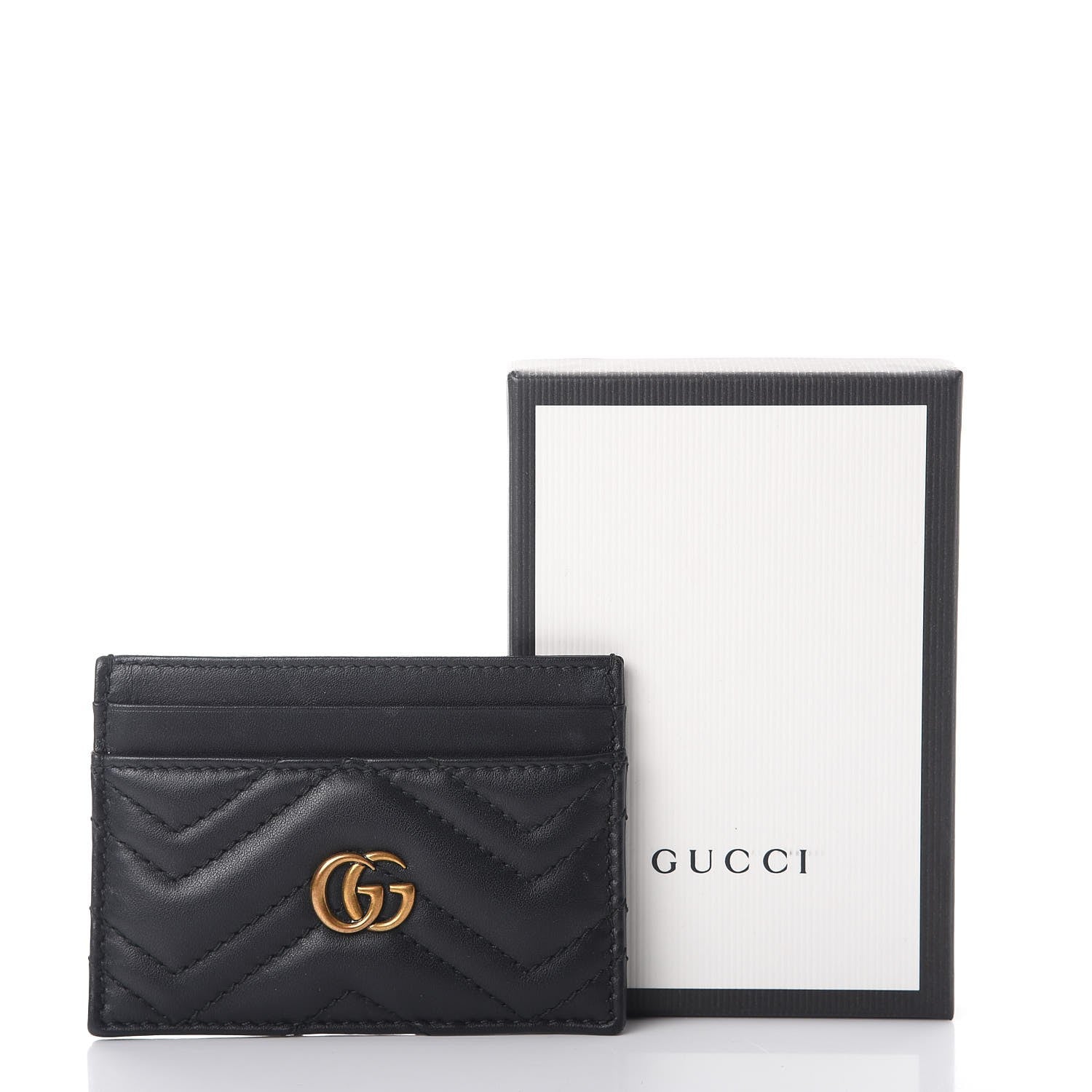 Gucci Calfskin Matelasse GG Marmont Card Holder Black 7 of 7