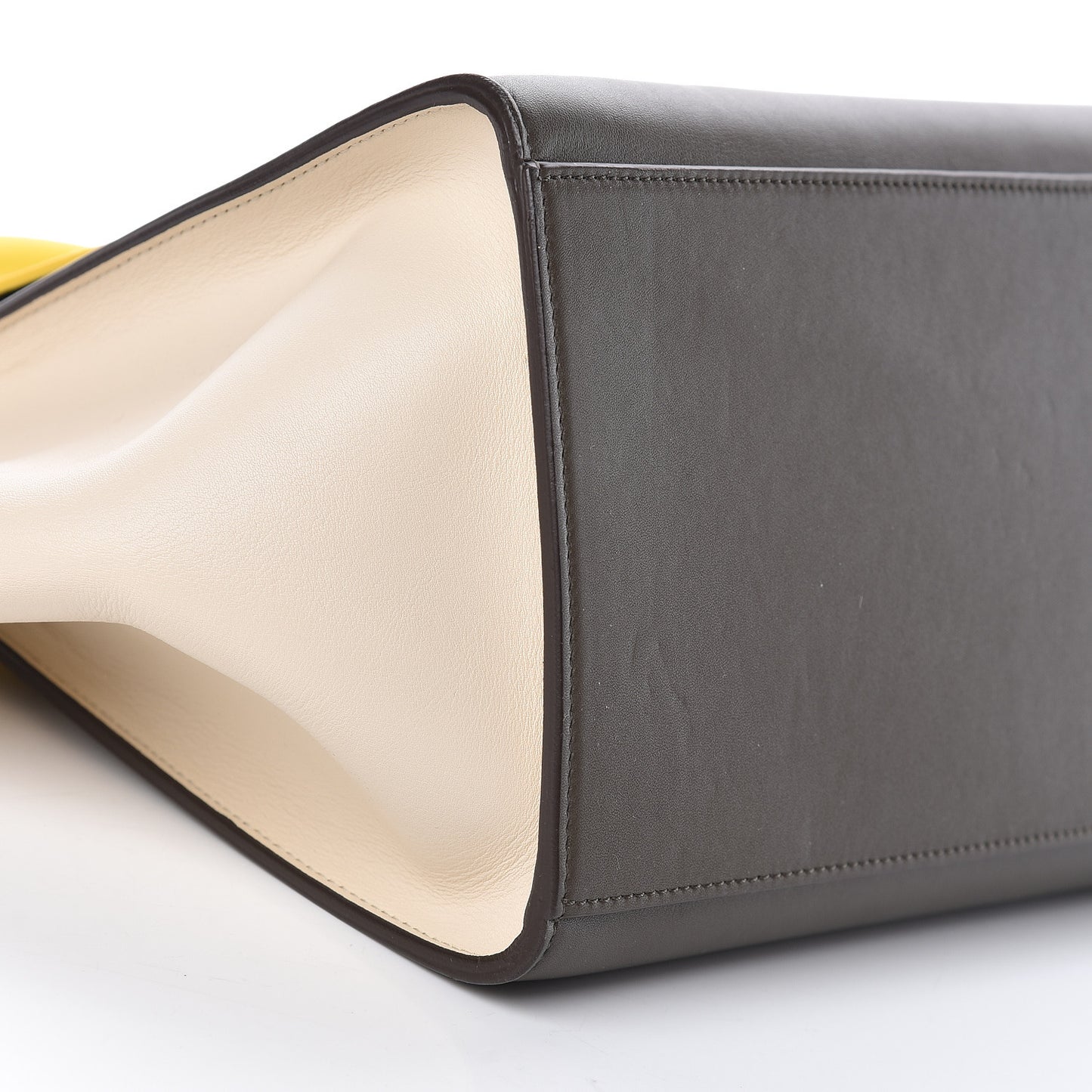 Elephant Calfskin Small Tri-Color Trapeze Yellow