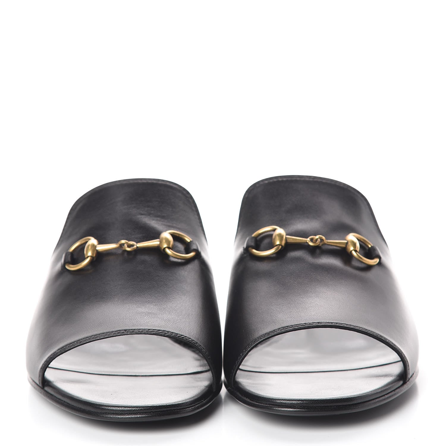 Gucci Malaga Kid Horsebit Slide Sandals 38 Black 2 of 8