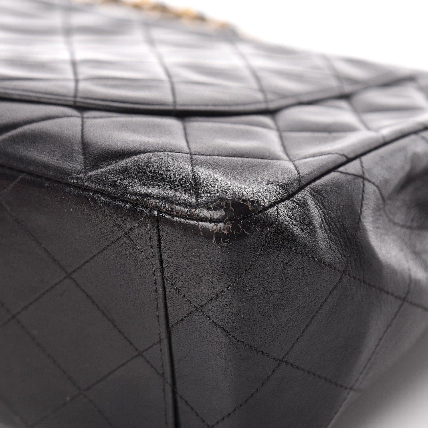 Chanel Lambskin Quilted XL Jumbo Single Flap Black 12 of 20