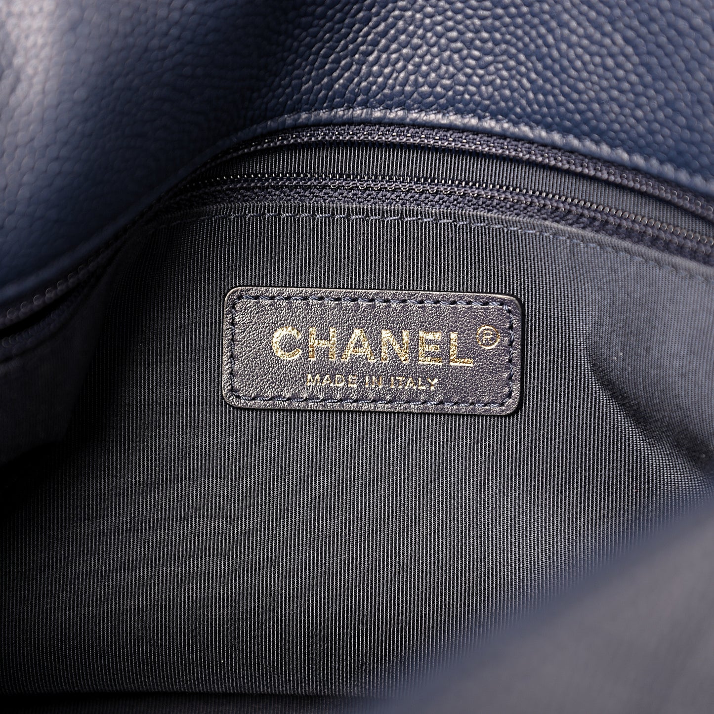Caviar Quilted City Walk Flap Navy Blue