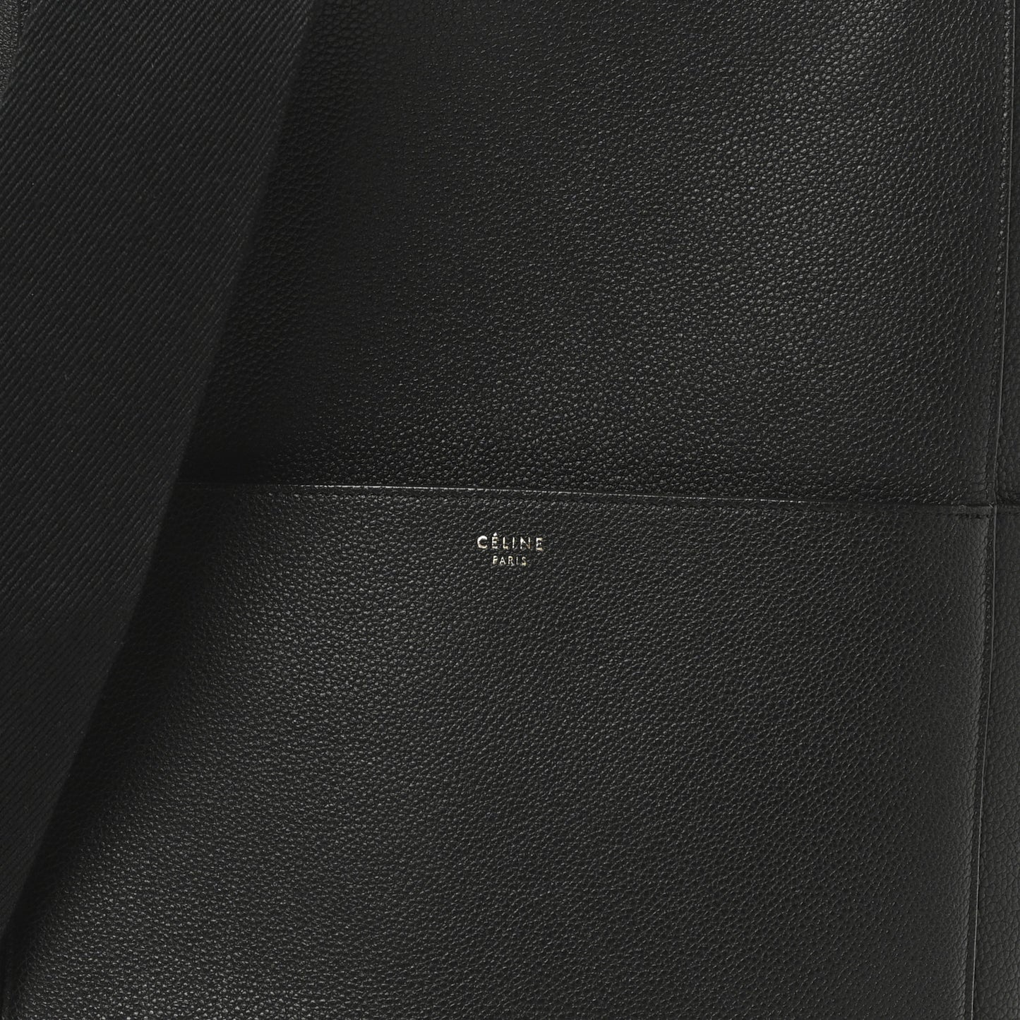 Soft Grained Calfskin Sangle Bucket Bag Black