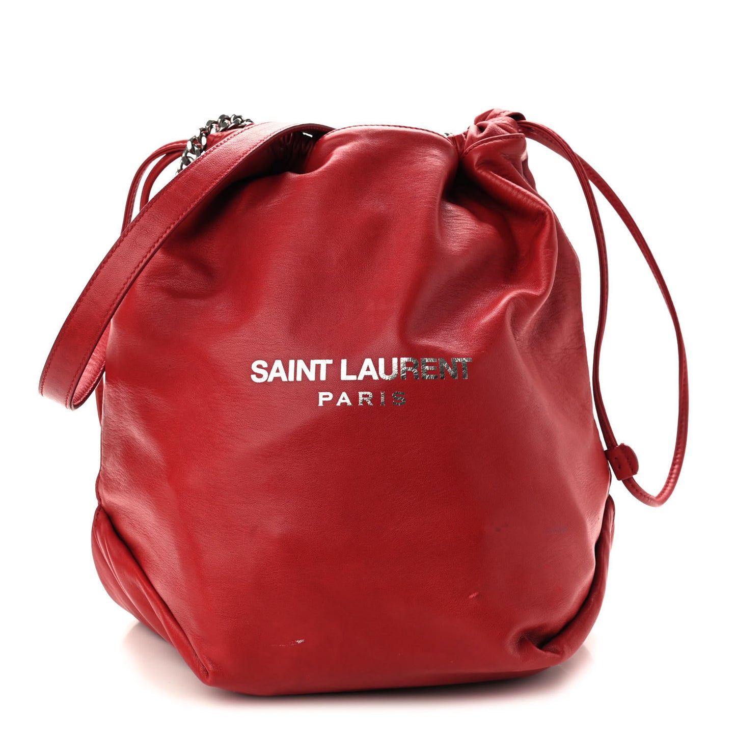 Lambskin Teddy Drawstring Bag Eros Red