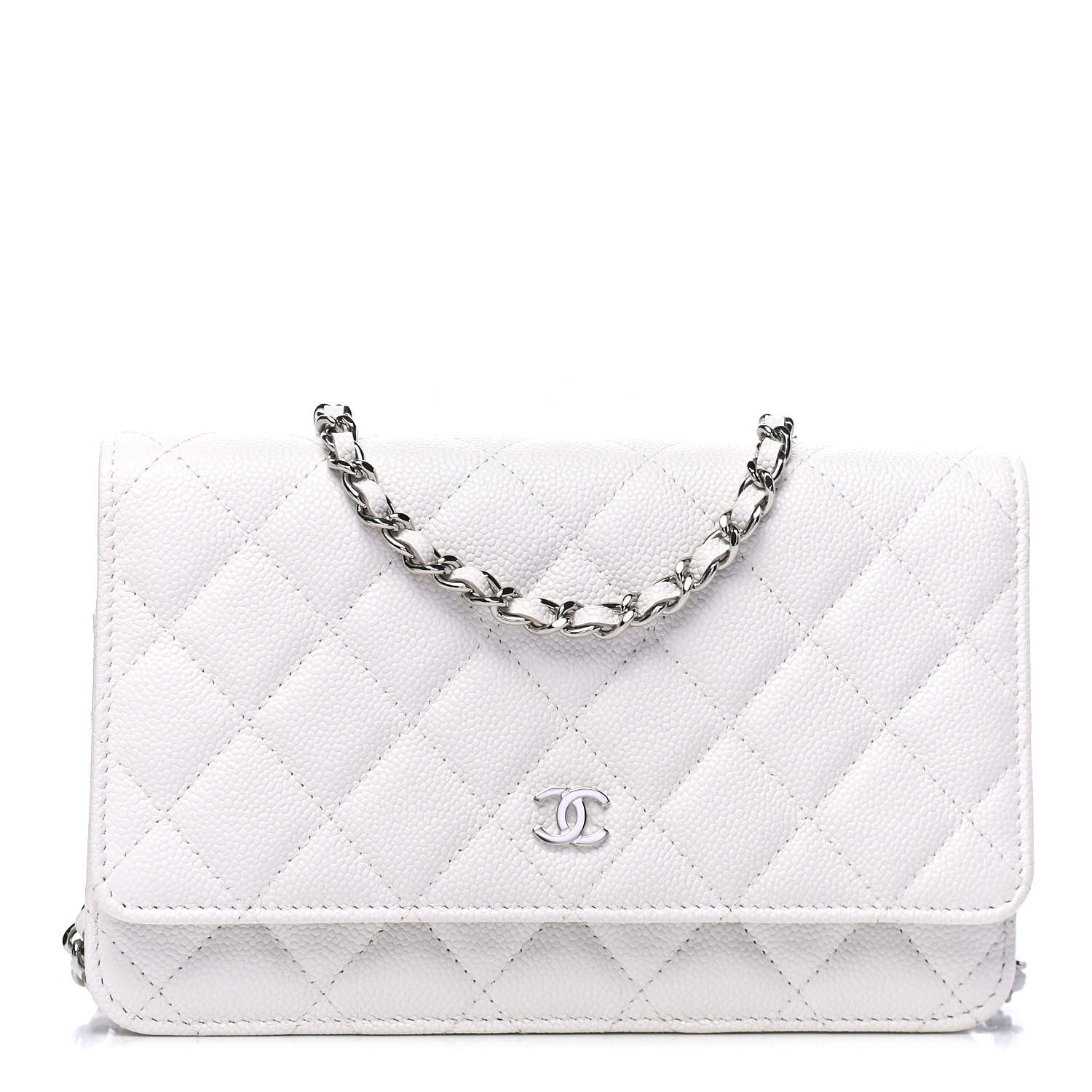Chanel Caviar Quilted Wallet On Chain WOC White 1 of 4