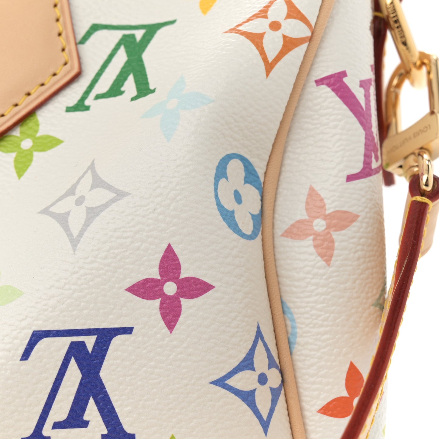 LV X TM Monogram Multicolor Speedy Bandouliere 25 White