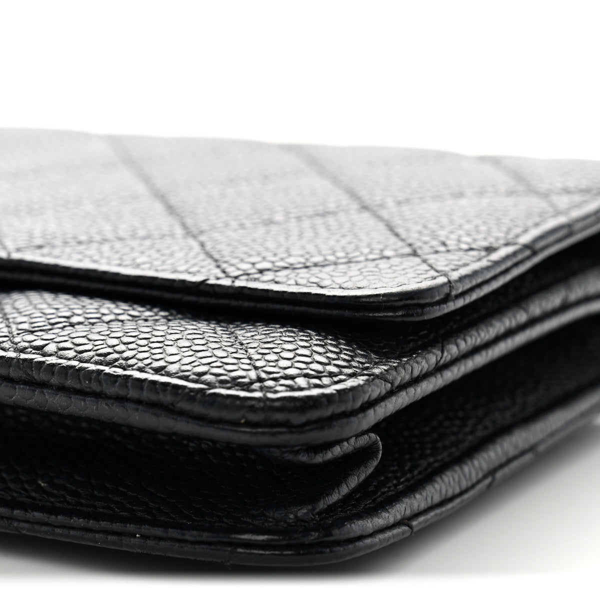 Caviar Quilted Wallet On Chain WOC Black
