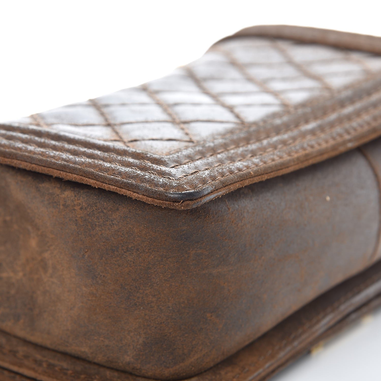 Chanel Nubuck Quilted Medium Boy Flap Brown 12 of 14