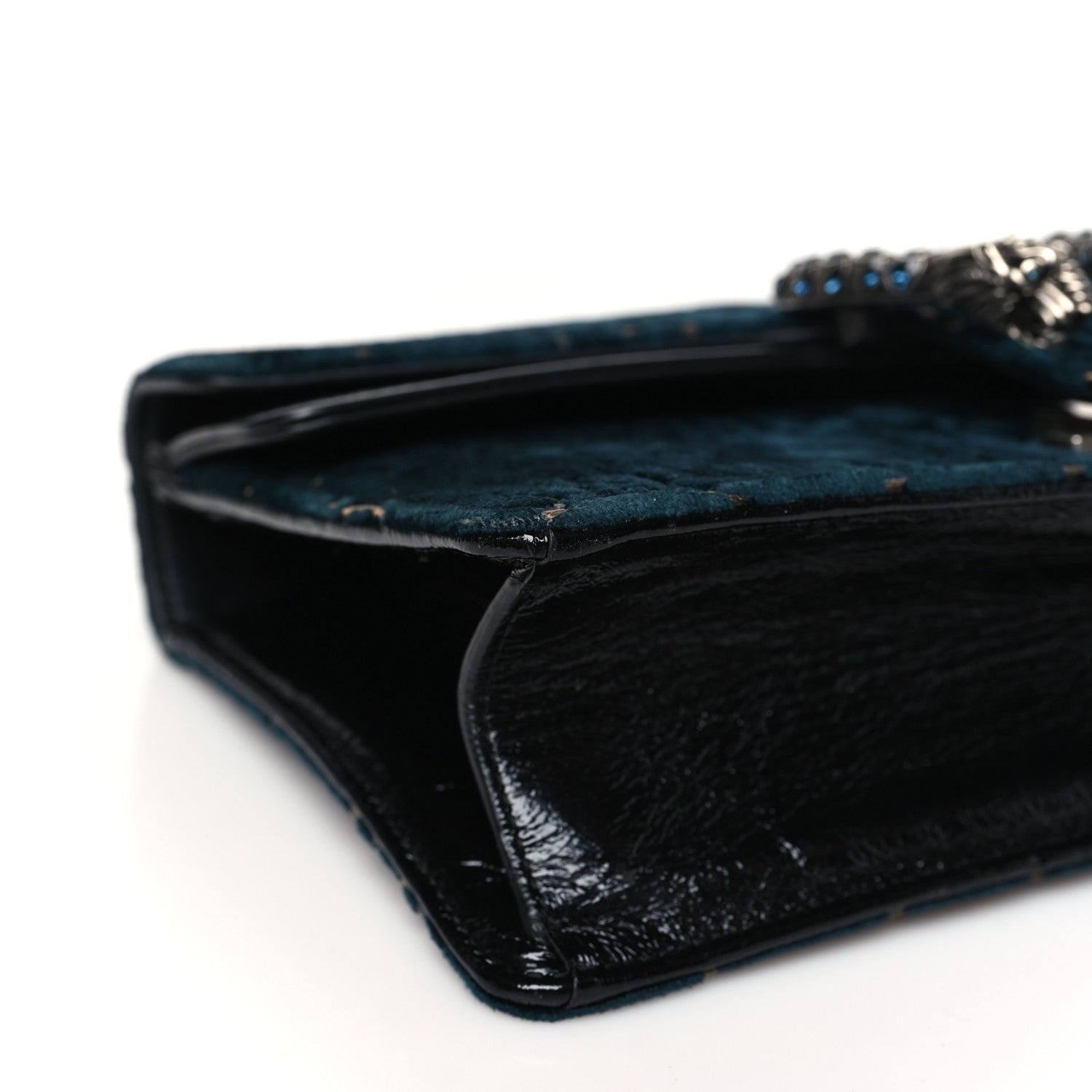 Gucci Velvet Skipper Crystal GG Monogram Small Dionysus Shoulder Bag Blue Beige Black 9 of 10