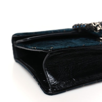 Gucci Velvet Skipper Crystal GG Monogram Small Dionysus Shoulder Bag Blue Beige Black 9 of 10