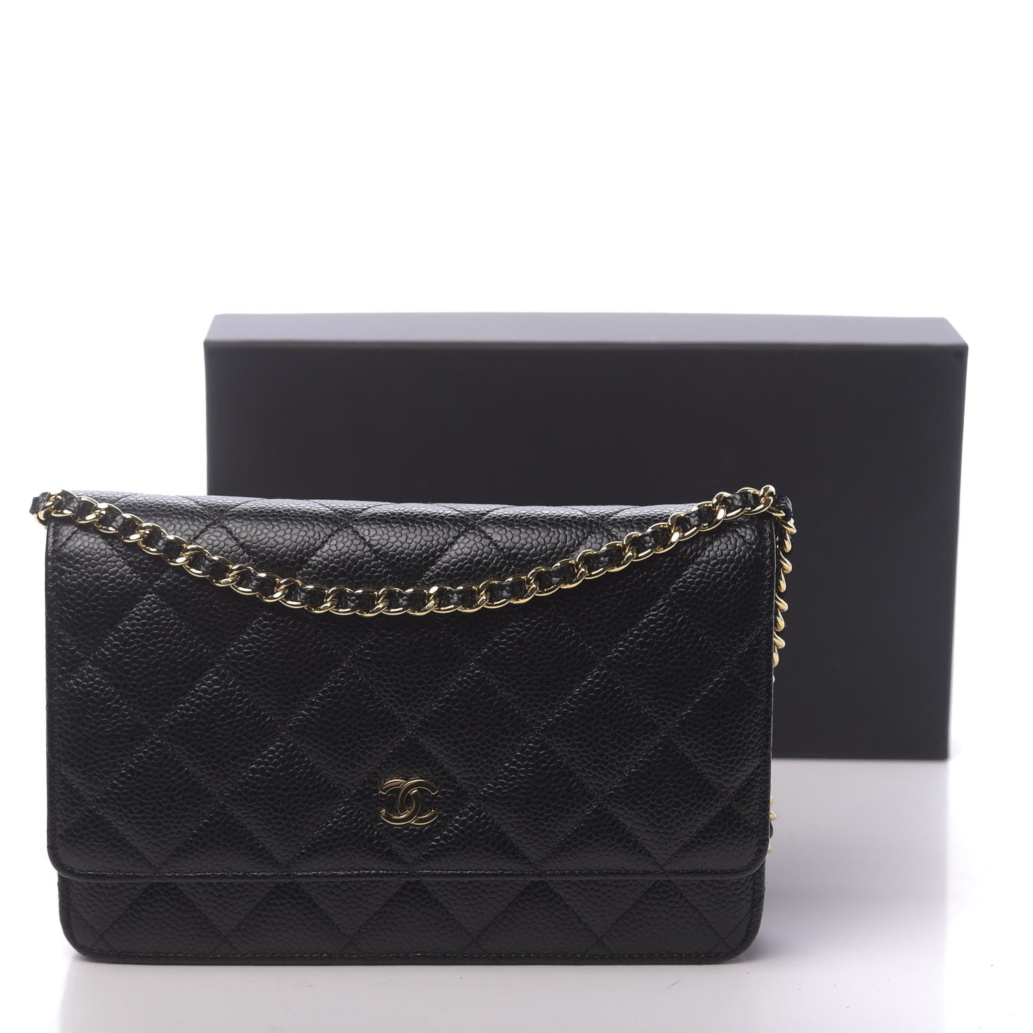Chanel Caviar Quilted Wallet On Chain WOC Black 12 of 12