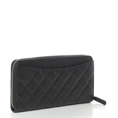 Chanel Caviar Quilted Large Gusset Zip Around Wallet Black 3 of 8