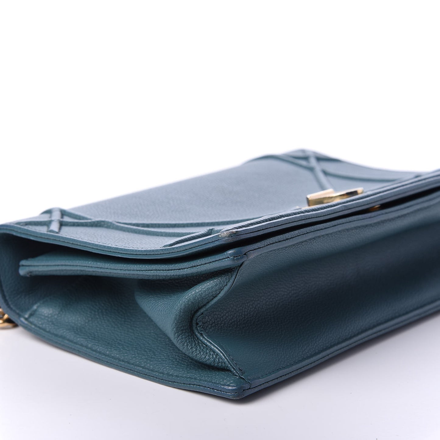 Grained Calfskin Medium Diorama Flap Bag Agave Green