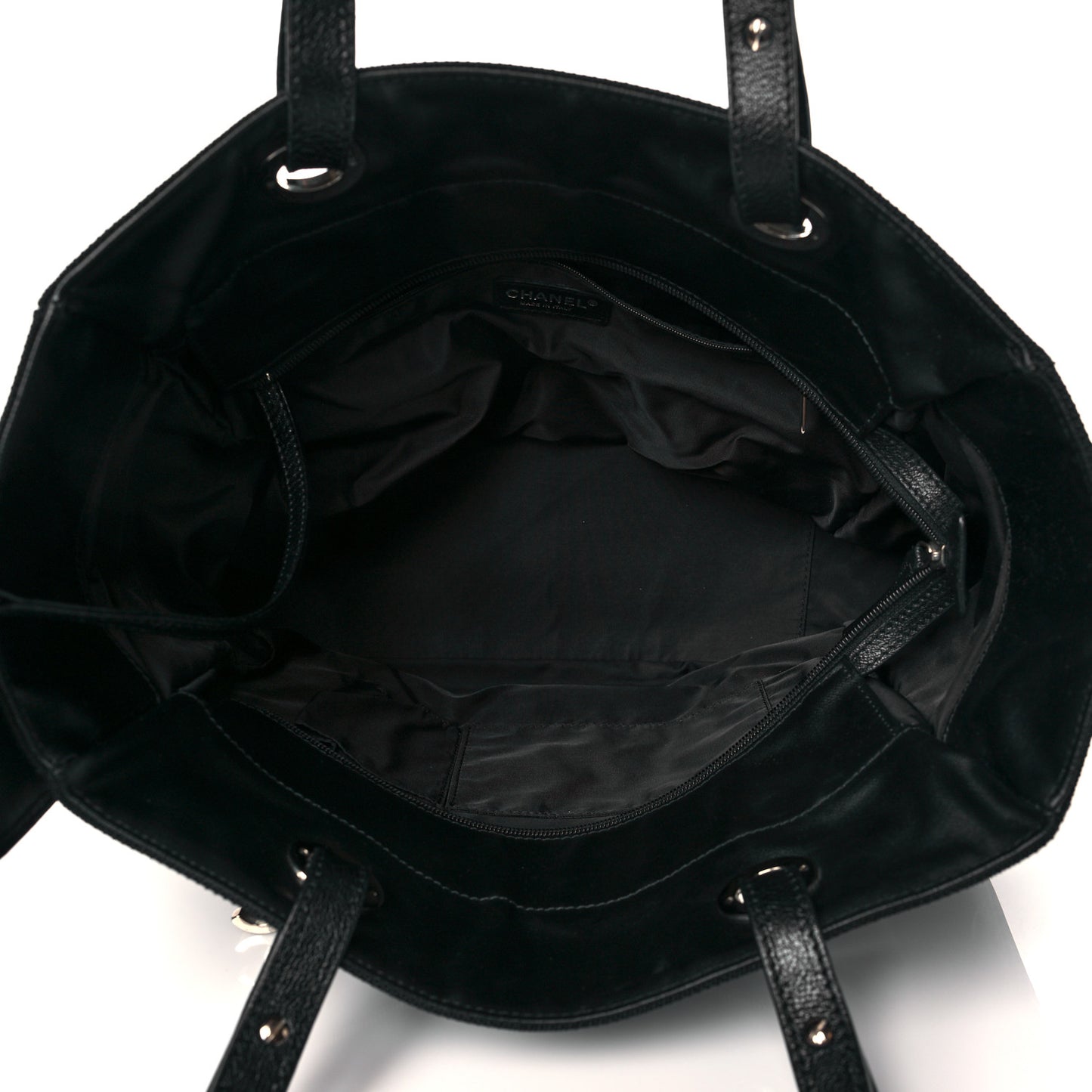 Coated Canvas Quilted Large Paris Biarritz Tote Black