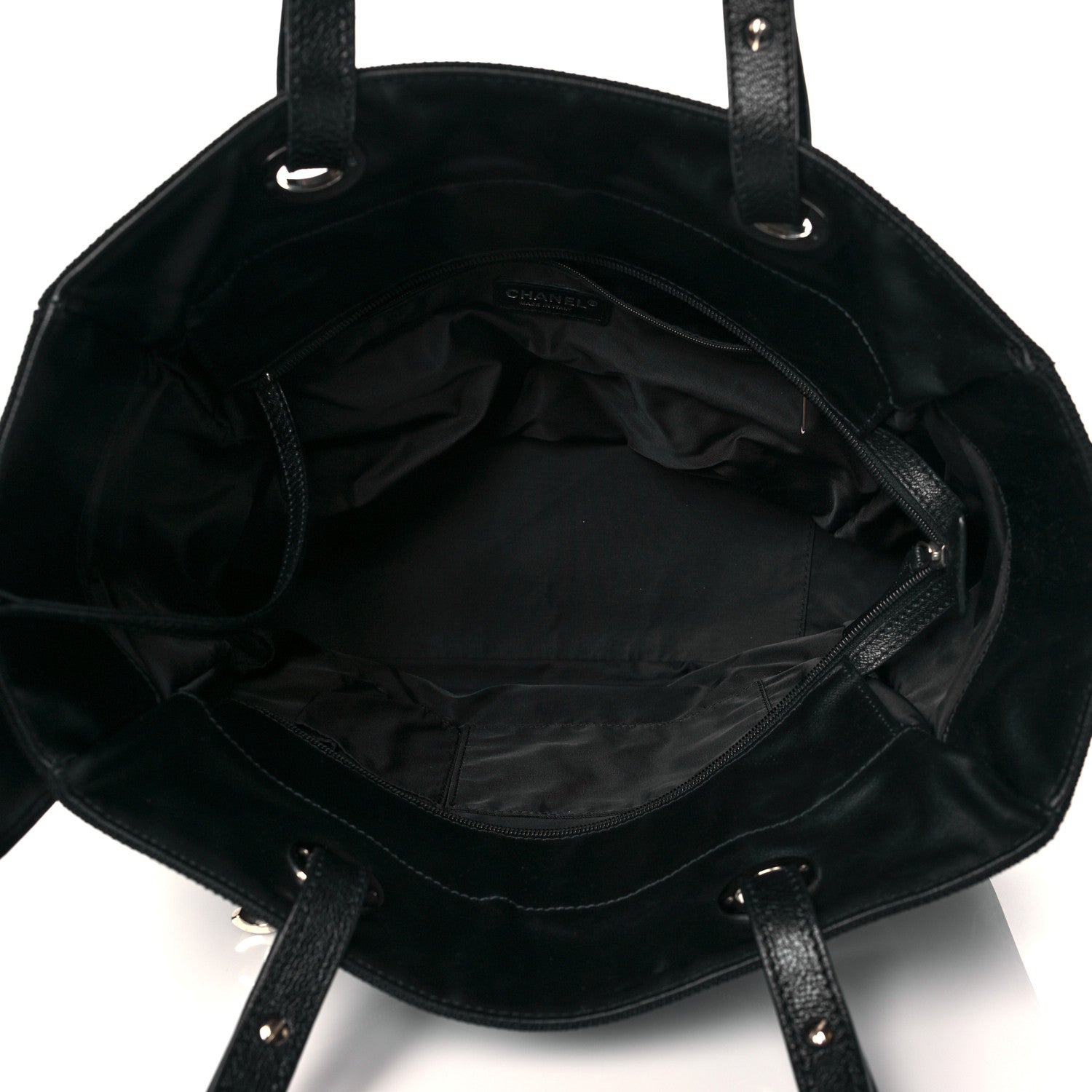 Chanel Coated Canvas Quilted Large Paris Biarritz Tote Black 6 of 11